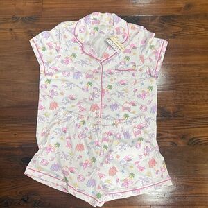 Roller Rabbit Pink and White Pajama Set